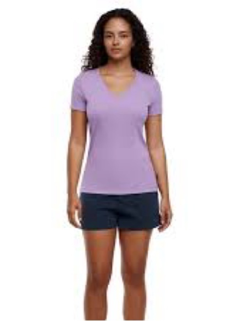 New Eddie Bauer Women's V-Neck T-Shirt featured lavender Size Medium